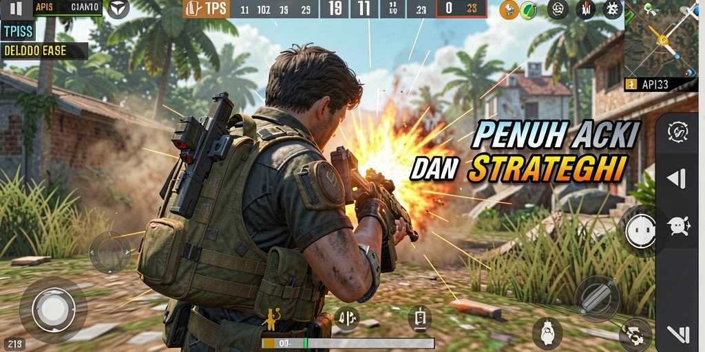 Tangkapan layar menunjukkan aksi mendebarkan dalam game TPS API33.