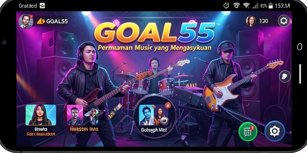 Tampilan gameplay menarik GOAL55 dengan berbagai tantangan musik.