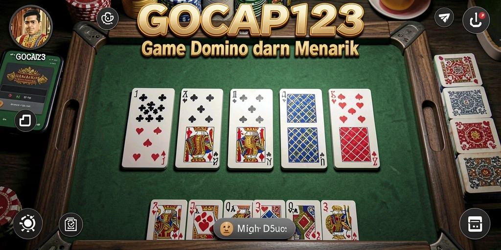 Screenshot GOCAP123 menunjukkan gameplay Domino yang seru dan interaktif.