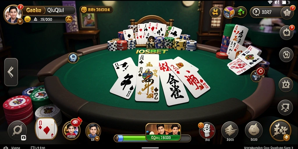 Tampilan gameplay seru dalam aplikasi QiuQiu IOSBET.