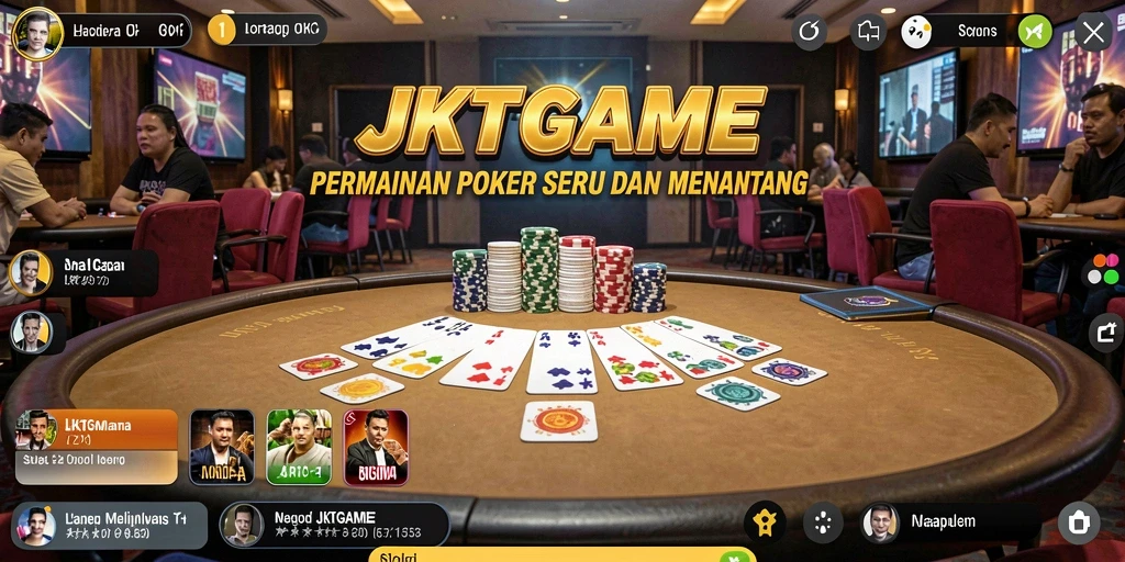 Tampilan gameplay menarik di JKTGAME saat bermain poker.