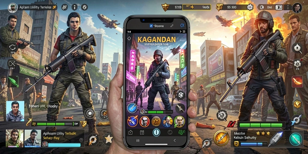 Tampilan utama aplikasi KAGANDAN dengan fitur-fitur Utility yang lengkap.
