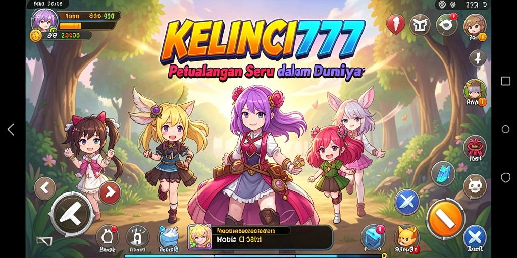 Tampilan gameplay yang penuh warna dan action-packed dari KELINCI777.