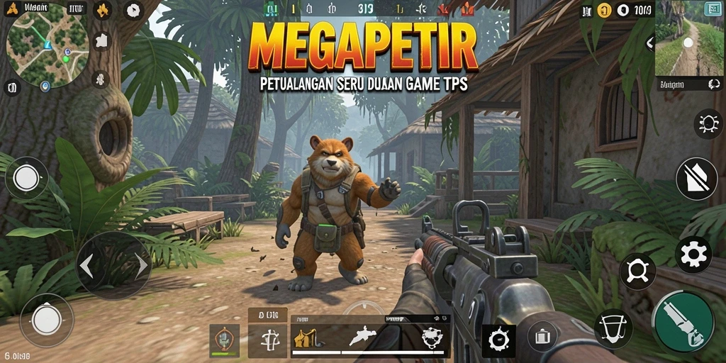 Gameplay seru MEGAPETIR dengan aksi tembak-menembak.